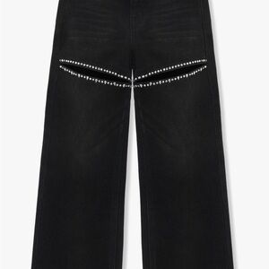 Stylish Kids Black Jeans with Silver Detailing
